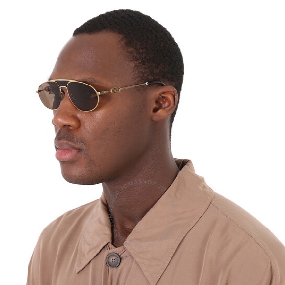 NEW FENDI FE40072U 30E SUNGLASS AVIATOR GOLD METAL UNISEX FENDI EYEWEAR - Picture 2 of 11